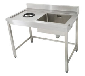 مغسلة حوض و مرمى مهملات ستانلس ستيل