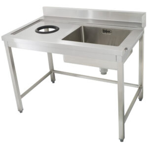 مغسلة حوض و مرمى مهملات ستانلس ستيل