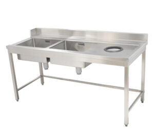 مغسلة حوضين و مرمى مهملات