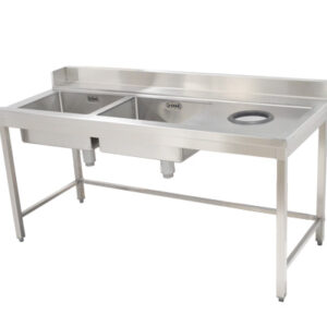 مغسلة حوضين و مرمى مهملات