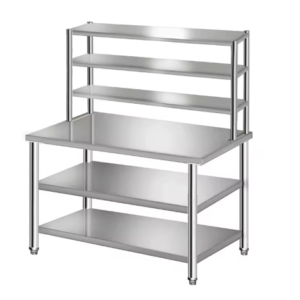 طاولة تحضير برف وسطي سفلي- 3 ارفف علوي